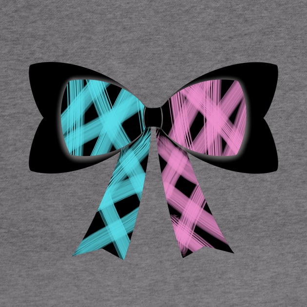 Pink/blue streak bow by tothemoons